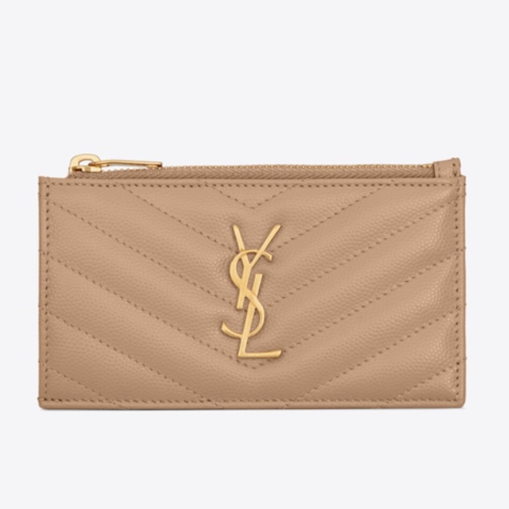 Saint Laurent MONOGRAM FRAGMENTS ZIP CARD CASE